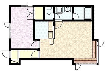 ハイム北欧館A・B(1LDK/2階)の間取り写真