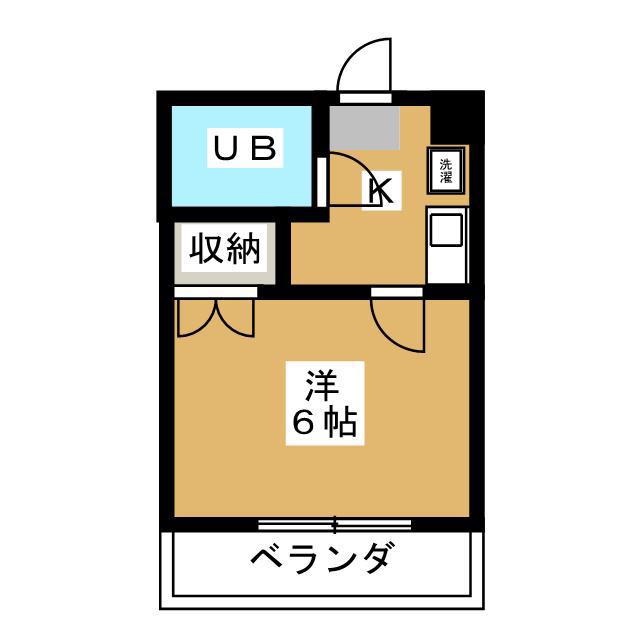 ユーゴーハイツ(1K/3階)の間取り写真