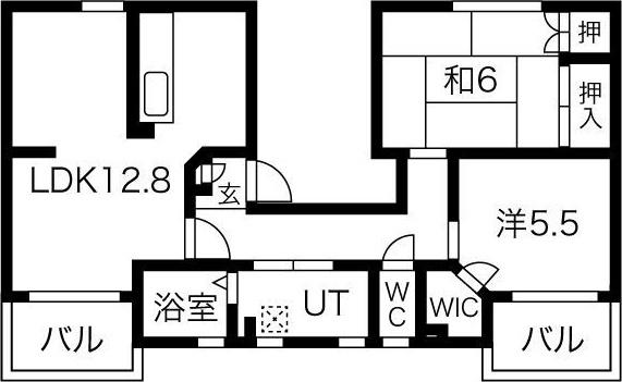ファティリティ稲沢2号棟(2LDK/2階)の間取り写真