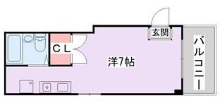 ボナールマメゾン(ワンルーム/3階)の間取り写真
