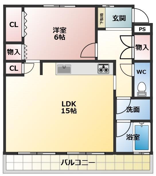 コーポラスM・O・T(1LDK/3階)の間取り写真