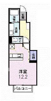 カームミナミIII(ワンルーム/1階)の間取り写真
