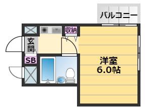 ラフォーレ池上(1K/2階)の間取り写真