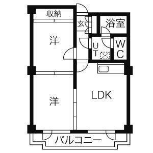 コージーホームズ65(2LDK/4階)の間取り写真