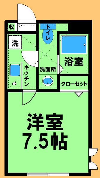 セントヴィレッジII(1K/1階)の間取り写真