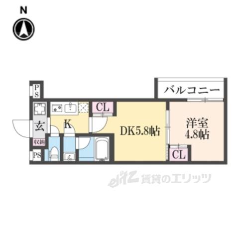 ESTRUTHKYOTO2(2K/2階)の間取り写真