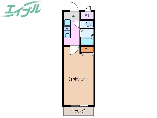 トワニマンション(1K/5階)の間取り写真