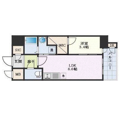 エステムコート名古屋新栄IVネスト(1DK/10階)の間取り写真