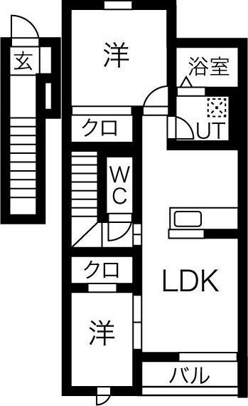 アイメゾンライブ(2LDK/2階)の間取り写真