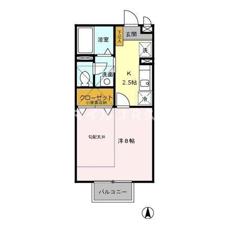 アゼリアコート(1K/2階)の間取り写真