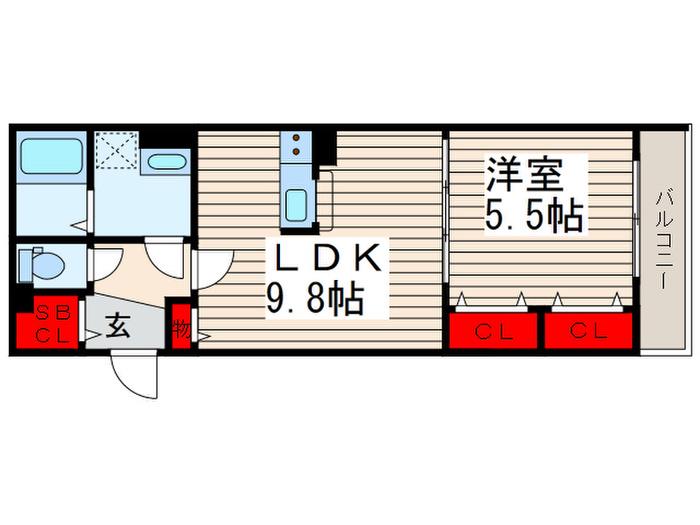 THIRD WINGS(1LDK/2階)の間取り写真
