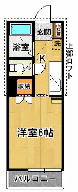 ツクバアート21(1K/1階)の間取り写真