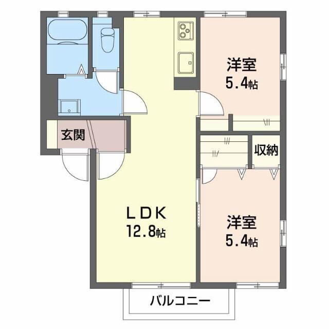 ディアス内川 A(3K/1階)の間取り写真