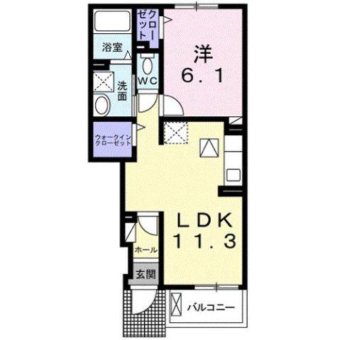 レジーナ オノ(1LDK/1階)の間取り写真
