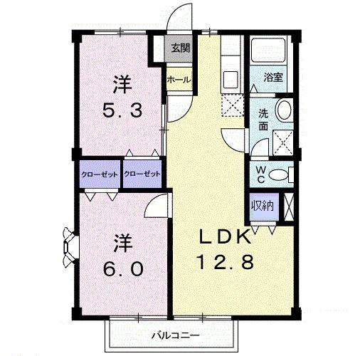 ニューシティ大島(2LDK/2階)の間取り写真