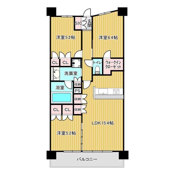 パークホームズLALA名古屋みなとアクルス(3LDK/2階)の間取り写真