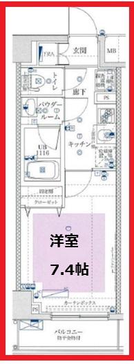 ユリカロゼ西新井(1K/3階)の間取り写真