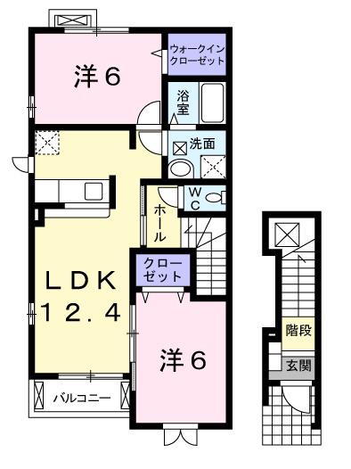 サンハイツセレーノ(2LDK/2階)の間取り写真