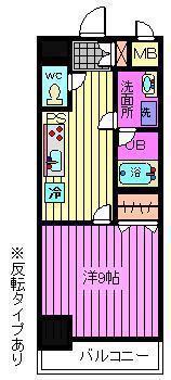 リバシィー浦和常盤(1K/4階)の間取り写真