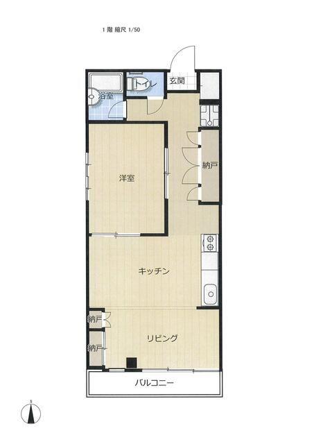 鈴与レジデンス(1LDK/2階)の間取り写真