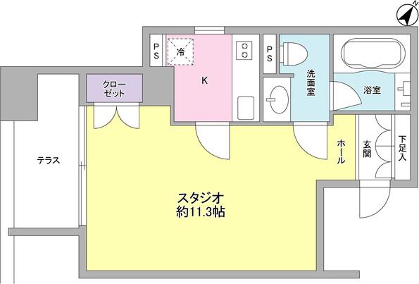 コンフォリア南青山(ワンルーム/4階)の間取り写真