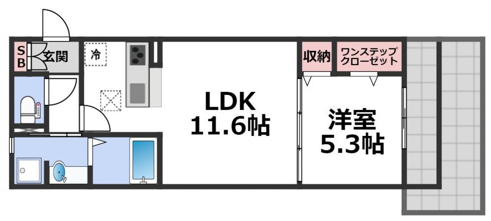 HALEKANANI(1LDK/3階)の間取り写真