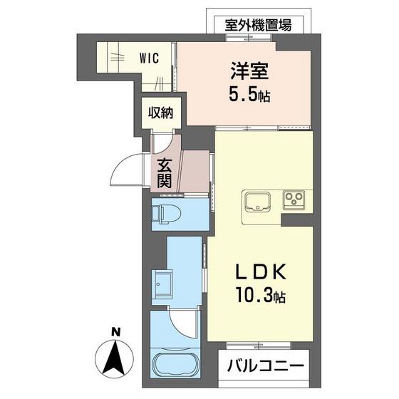ベルフォーレII(1LDK/3階)の間取り写真