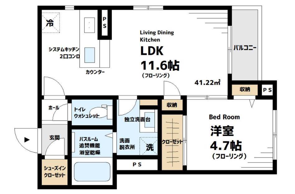 エルミタージュ南烏山(1LDK/2階)の間取り写真