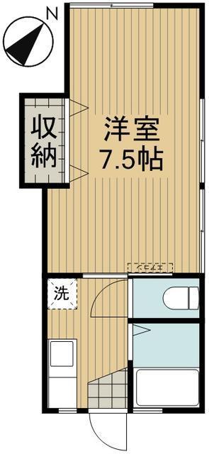 ハイツ石塚(1K/2階)の間取り写真