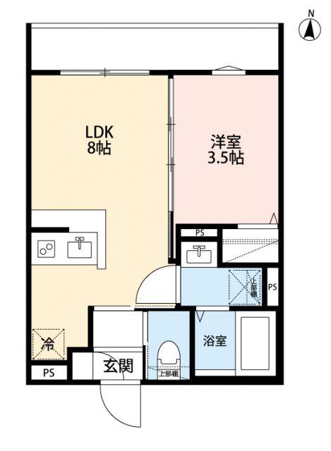 ブルージュ大田六郷(1LDK/3階)の間取り写真