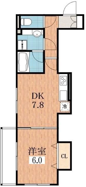 エスト・ヴィヴァーチャ(1DK/3階)の間取り写真