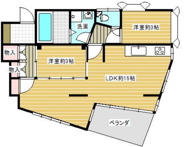 パークサイド富士見台(1SLDK/1階)の間取り写真
