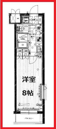 ルーブル赤羽(1K/4階)の間取り写真