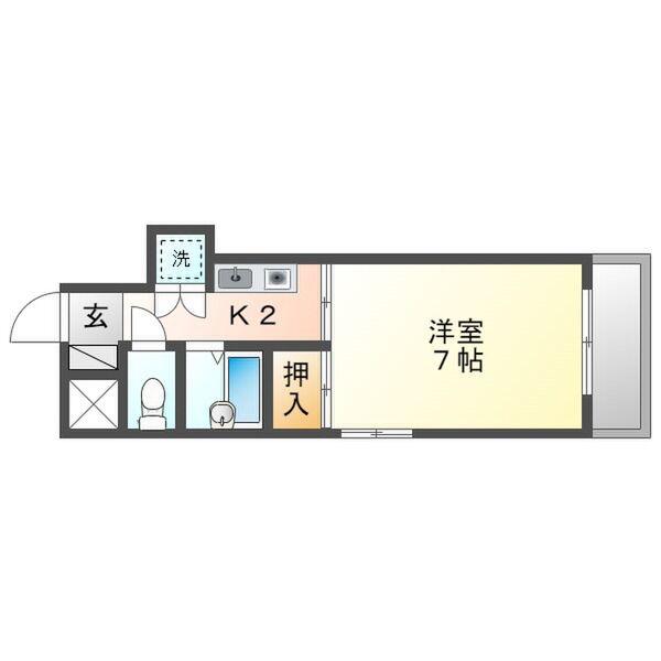 アーバンウェーブ白山(1K/2階)の間取り写真