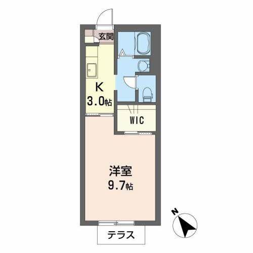 PEACE TRIBE B棟(1K/1階)の間取り写真