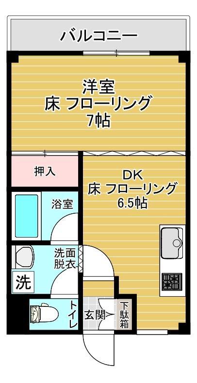コーポカワハラ(1DK/2階)の間取り写真