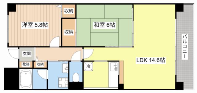 エスポワール弐番館(2LDK/1階)の間取り写真