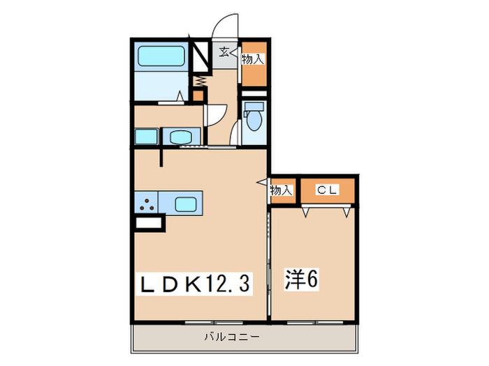 リーフガーデンIII(1LDK/2階)の間取り写真