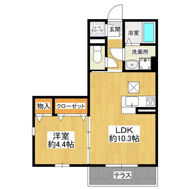 MARUEI HILLS(1LDK/1階)の間取り写真