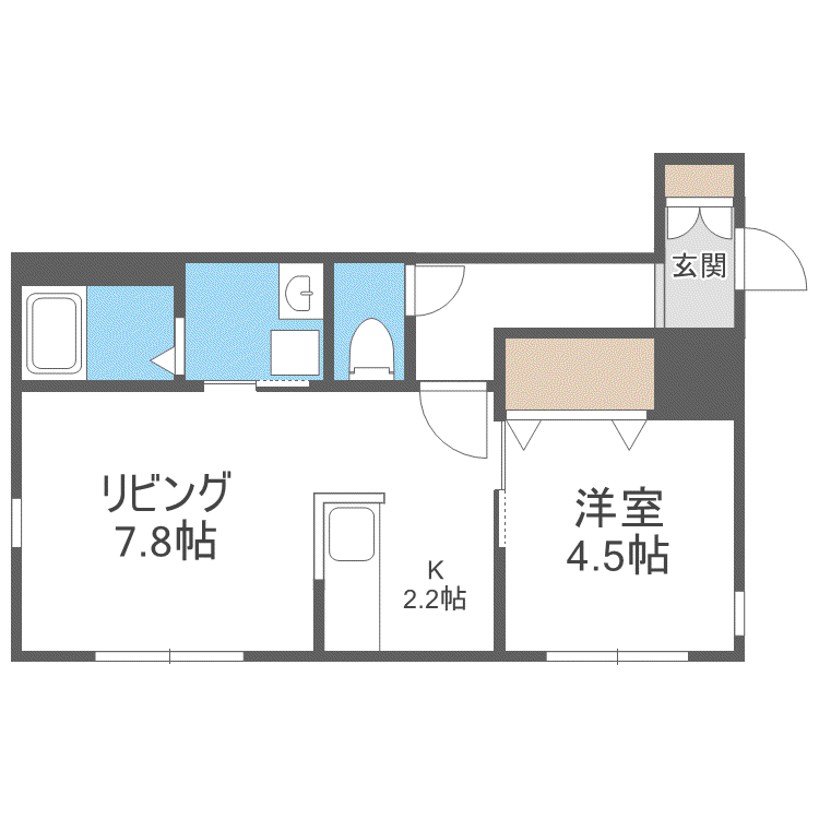 麻生町5丁目MS (1LDK/3階)の間取り写真
