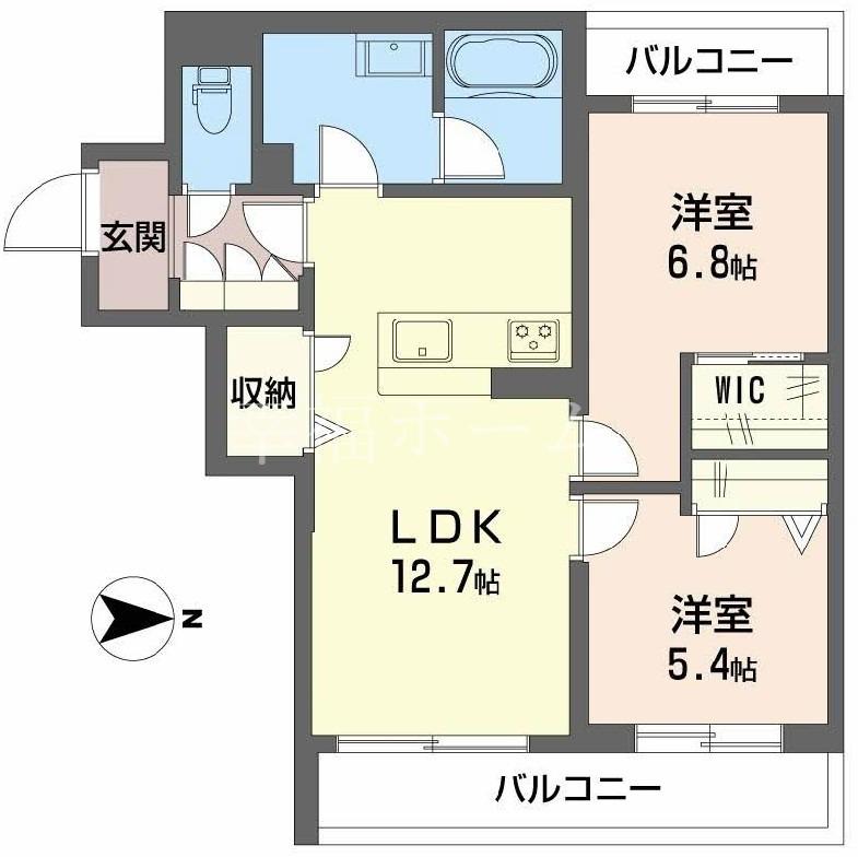 パール壽(2LDK/2階)の間取り写真