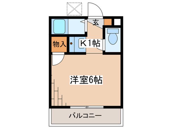 ハイツ加藤(1K/2階)の間取り写真