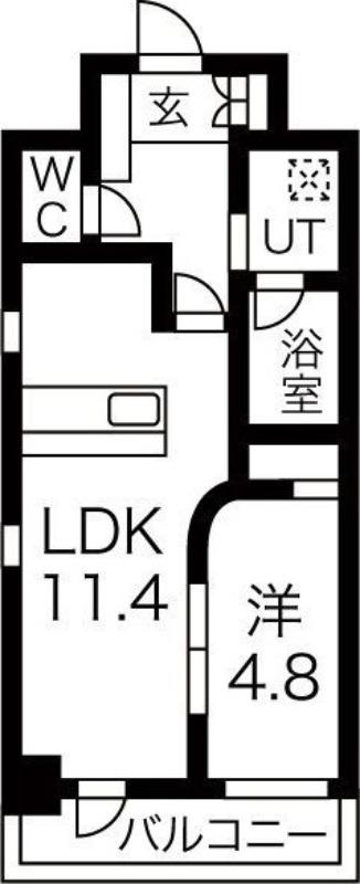 GK FAN レジデンス(1LDK/8階)の間取り写真