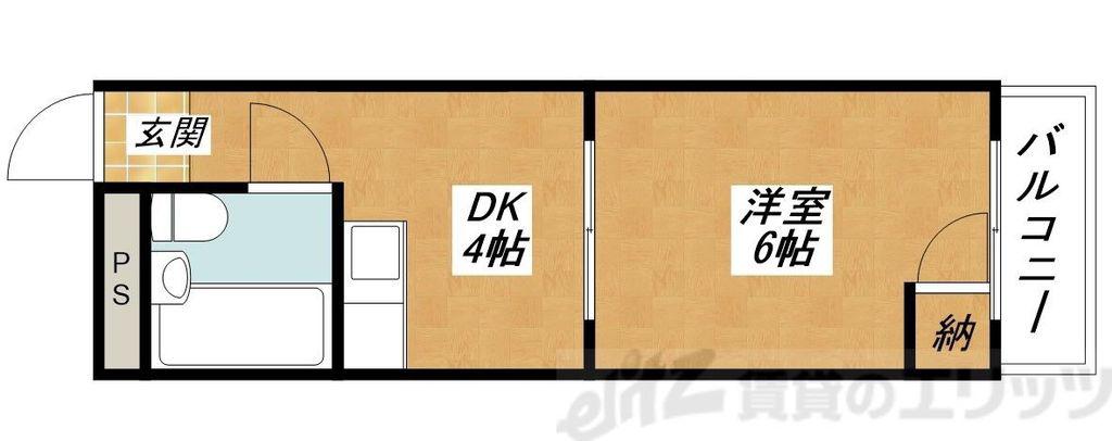 崎山ハイム(ワンルーム/3階)の間取り写真