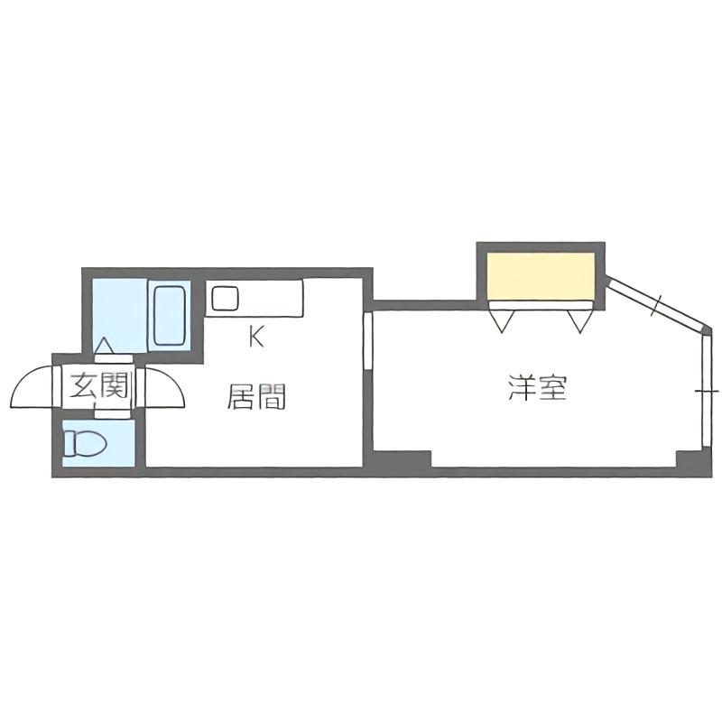 ノースランド南8条(1DK/4階)の間取り写真