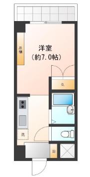 SK天六(1K/4階)の間取り写真