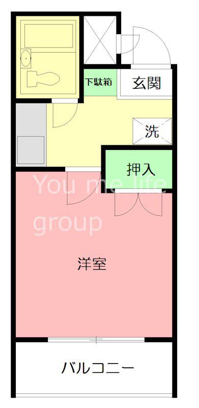 藤沢・KC湘南ハイツ(1K/3階)の間取り写真