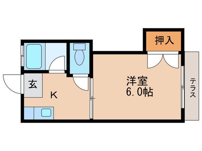 サンコーポ(1K/1階)の間取り写真