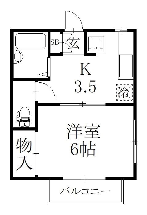 旭町サンコーポ(1K/2階)の間取り写真