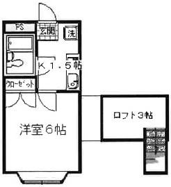 プレステージ上落合(1K/2階)の間取り写真